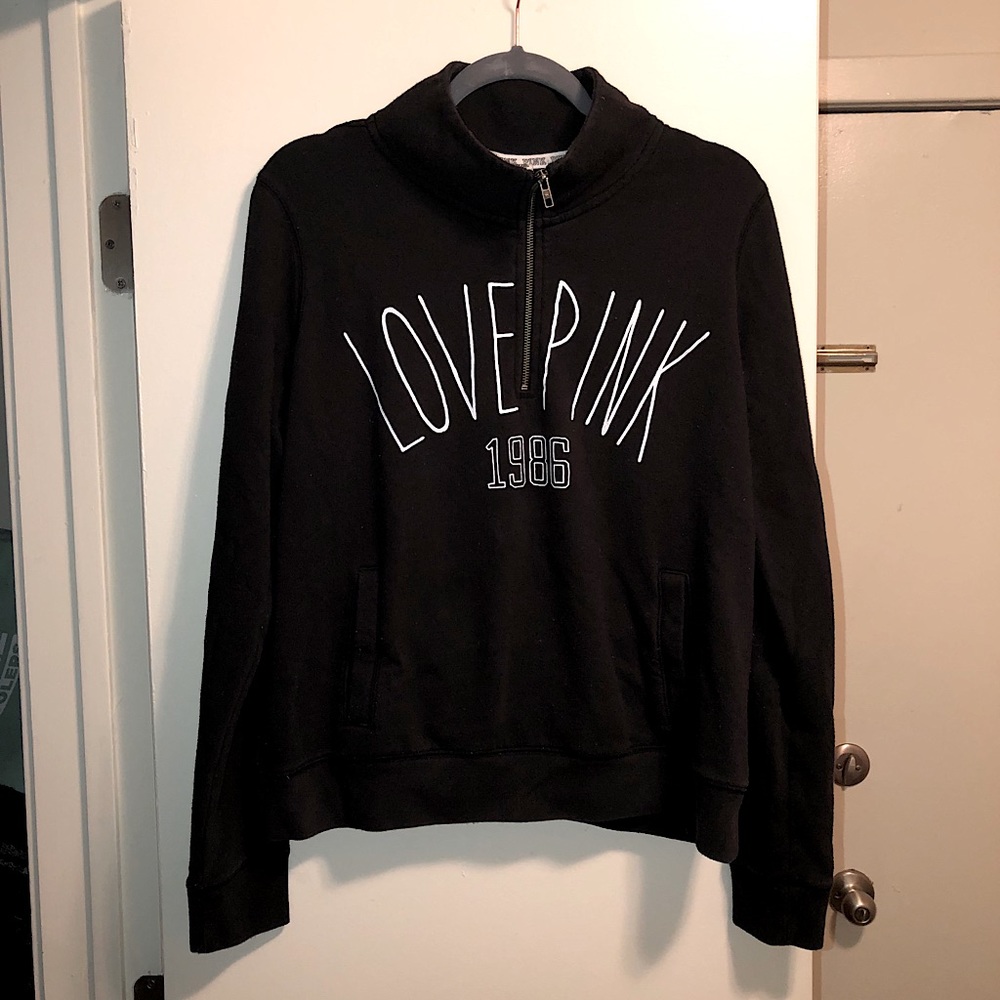 VS Pink Zip-up Pullover - Black - Large
